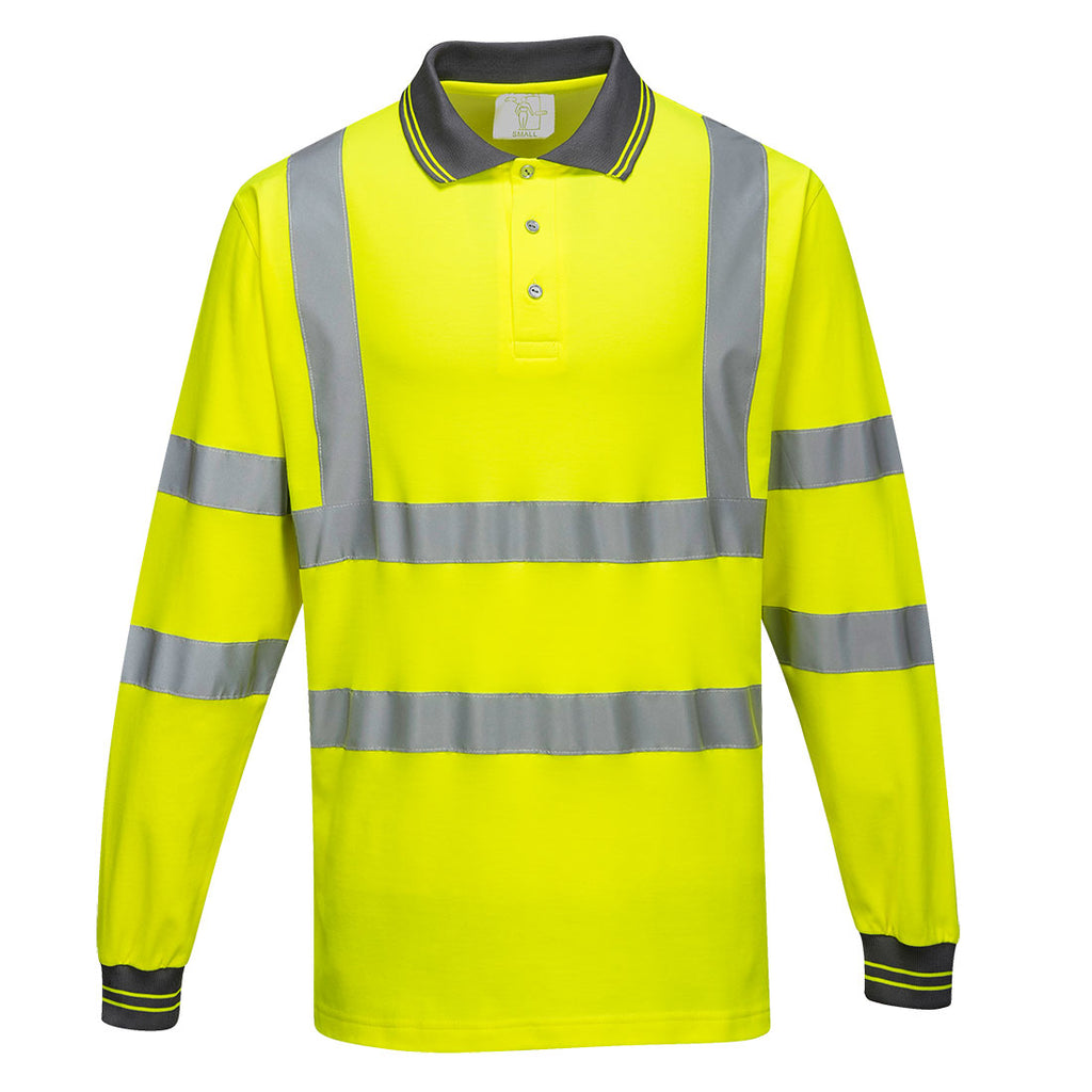 Pitkähihainen Cotton Comfort-polo - Keltainen