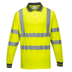Pitkähihainen Cotton Comfort-polo - Keltainen