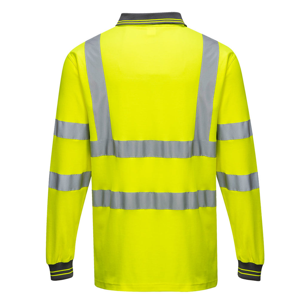 Pitkähihainen Cotton Comfort-polo - Keltainen