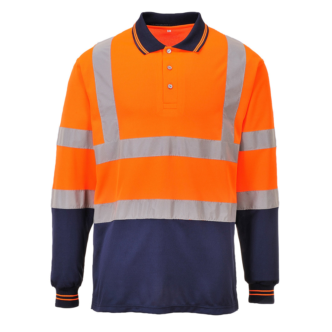 Kaksivärinen pitkähihainen Polo - Oranssi/navy