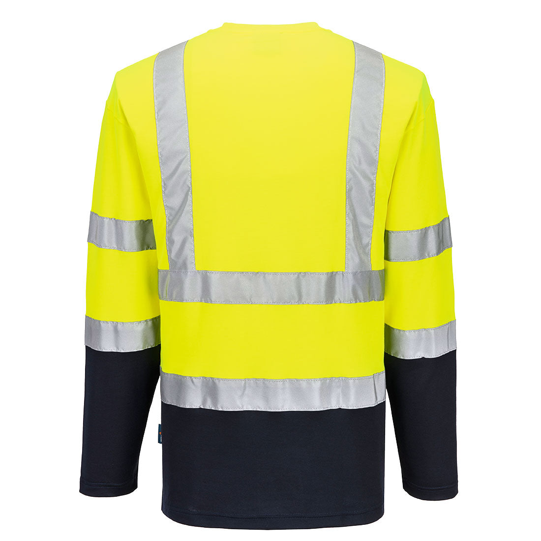 Pitkähihainen, kaksiväri Cotton Comfort t-paita - Kelta/navy