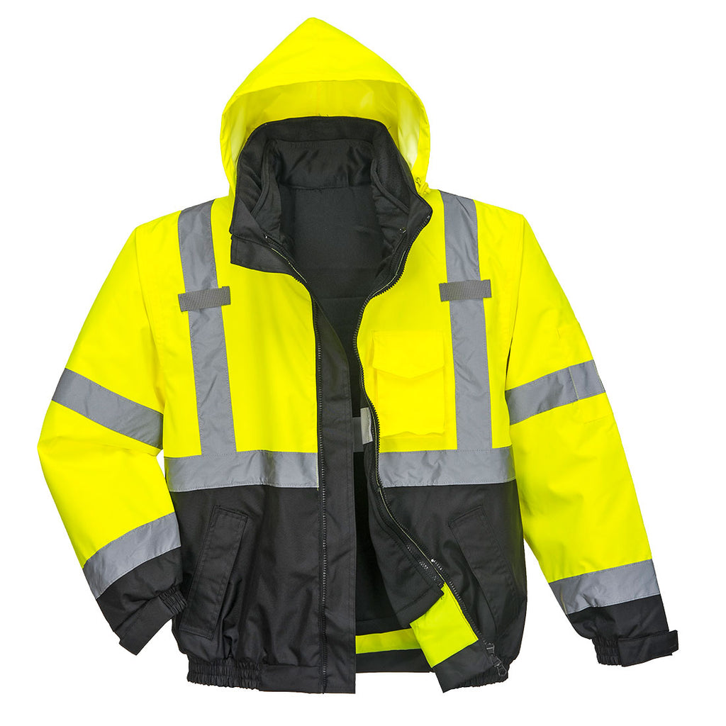 Hi-Vis Premium 3-in-1 Bomber-takki - Kelta/musta