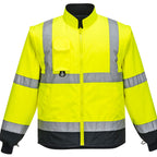 Hi-Vis 7-in-1 kaksiväri Traffic-Takki - Kelta/navy