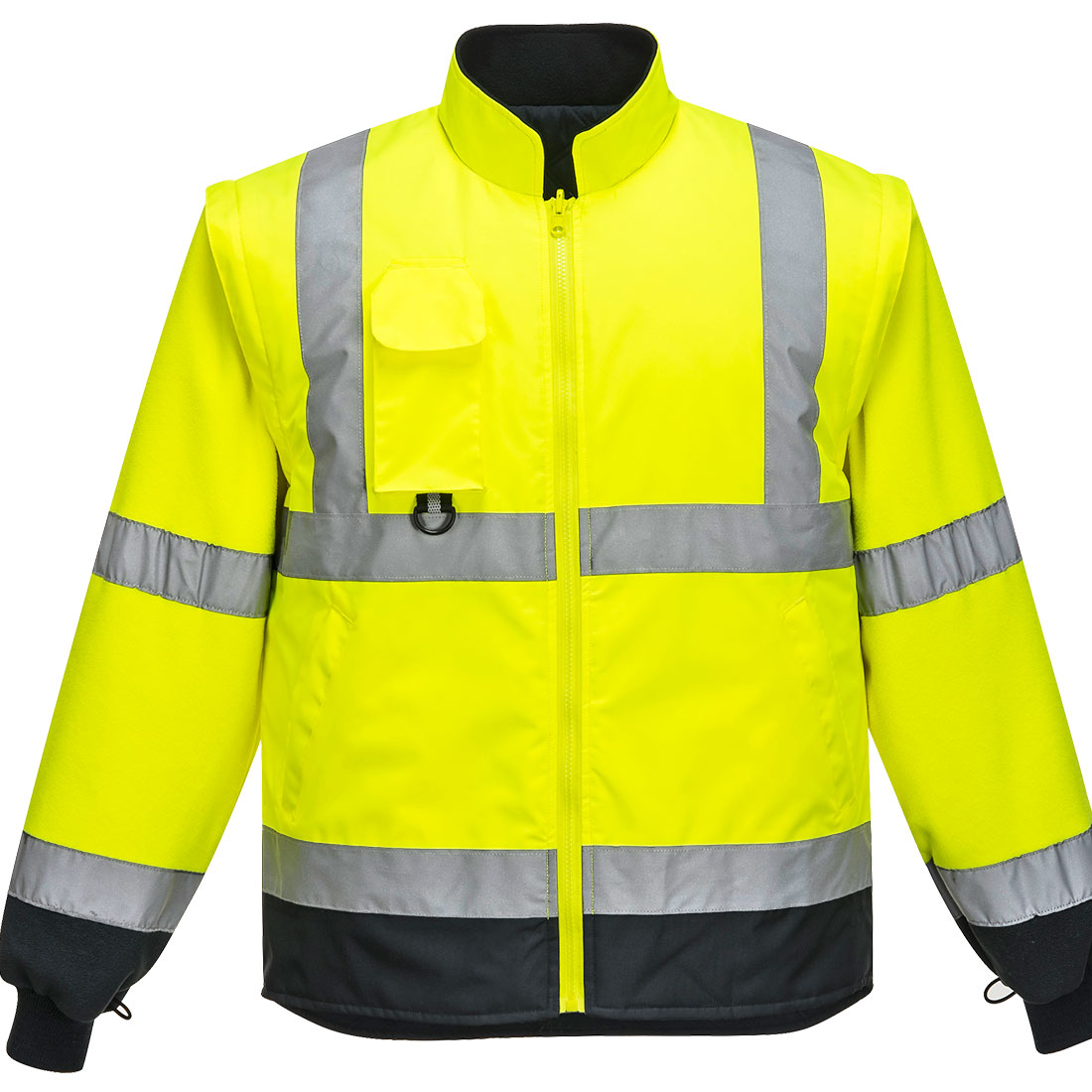 Hi-Vis 7-in-1 kaksiväri Traffic-Takki - Kelta/navy