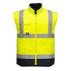 Hi-Vis 7-in-1 kaksiväri Traffic-Takki - Kelta/navy