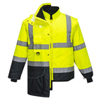 Hi-Vis 7-in-1 kaksiväri Traffic-Takki - Kelta/navy
