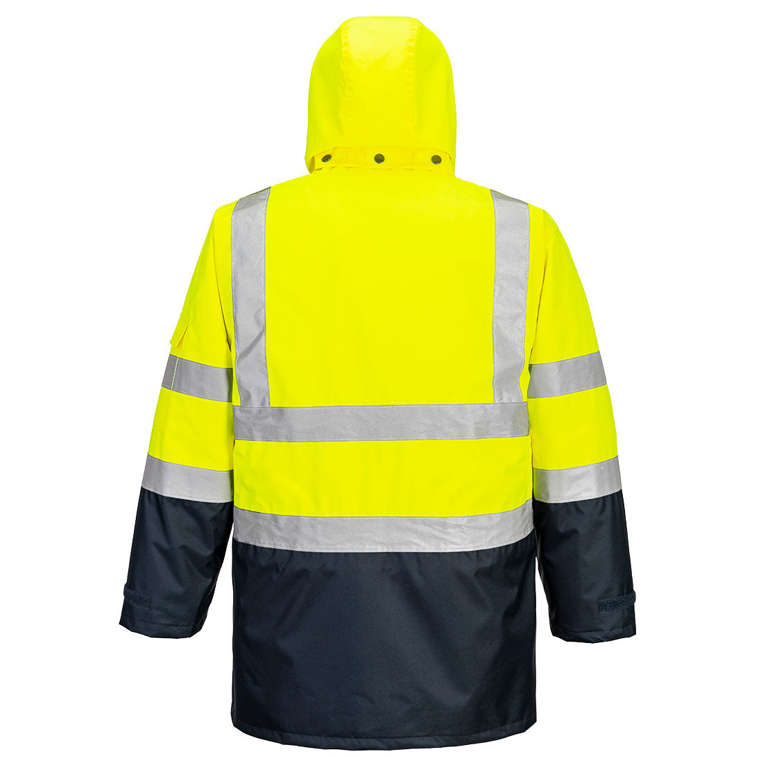 Hi-Vis 7-in-1 kaksiväri Traffic-Takki - Kelta/navy