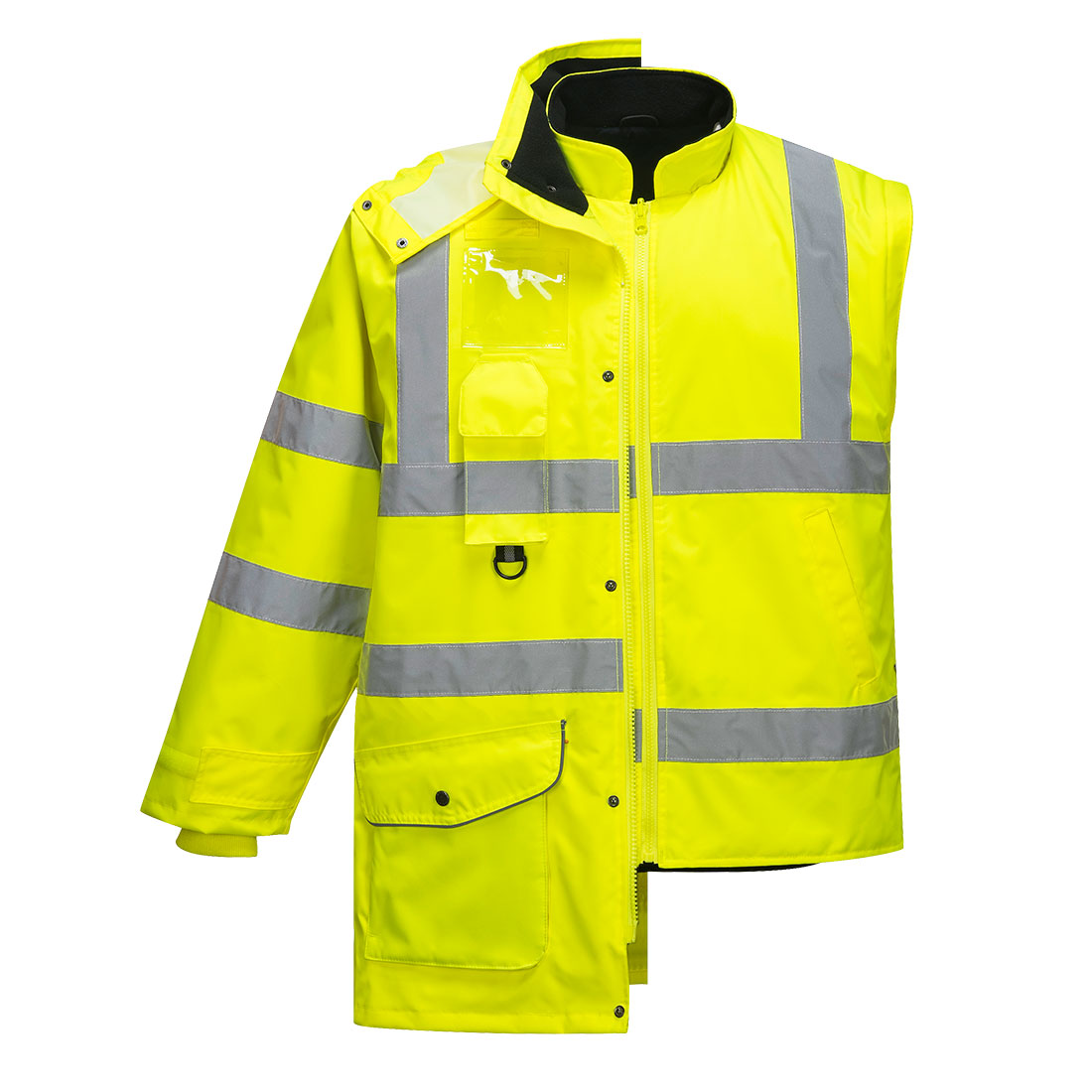 Hi-Vis hengittävä 7-in-1 Traffic takki - Keltainen