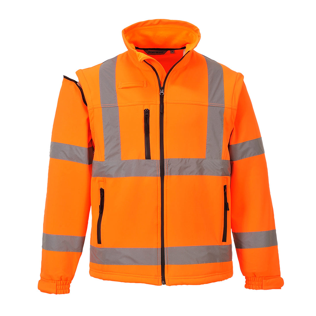 Irrotettavahihainen Hi-Vis Softshell takki (3L) - Oranssi
