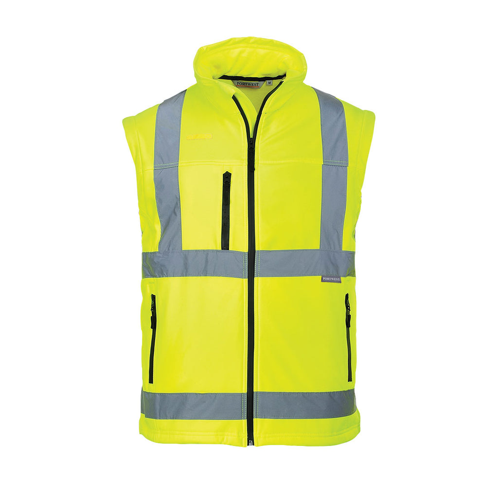 Irrotettavahihainen Hi-Vis Softshell takki (3L) - Keltainen