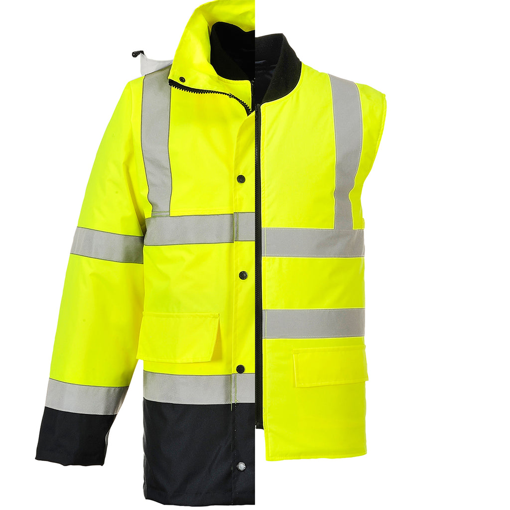 Hi-Vis 4-in-1 Kontrasti Traffic-Takki - Kelta/navy