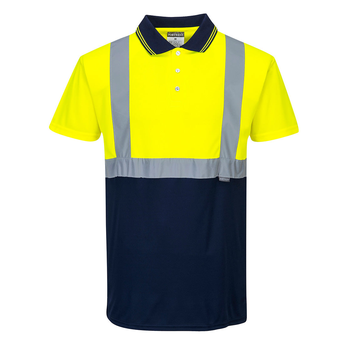 2-Värinen polopaita - Kelta/navy
