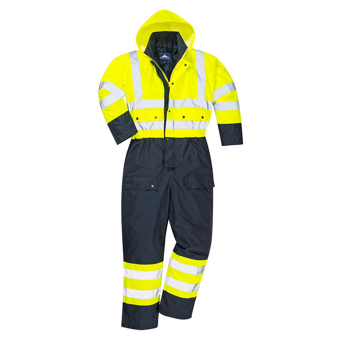 Hi-Vis Vuorelliset haalarit - Kontrastiväritys - Kelta/navy