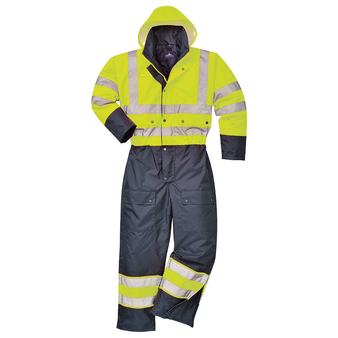 Hi-Vis Vuorelliset haalarit - Kontrastiväritys - Kelta/navy