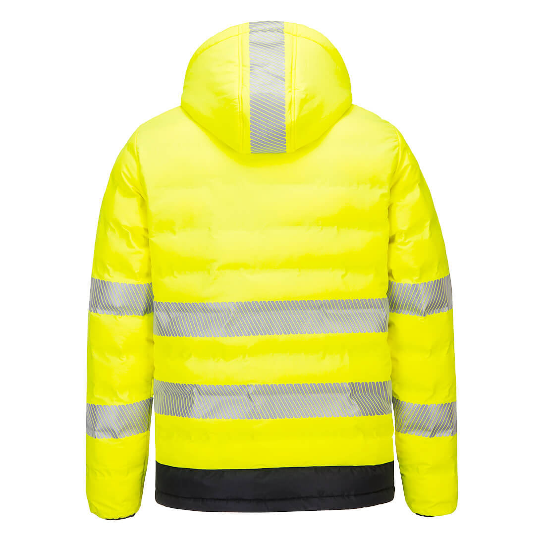 Hi-Vis Ultrasonic lämmitettävä kevyttoppatakki - Kelta/musta