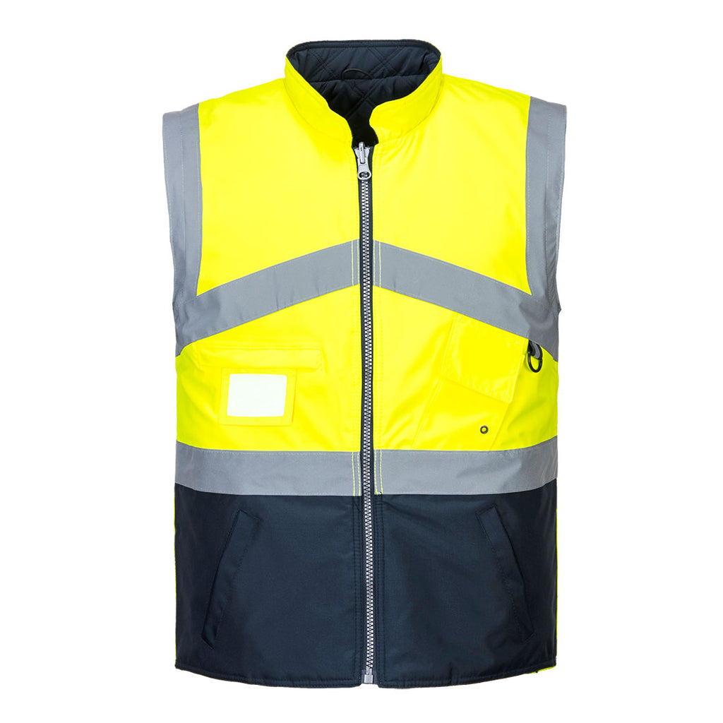 Hi-Vis 2-Sävy Takki- Käännettävä - Kelta/navy
