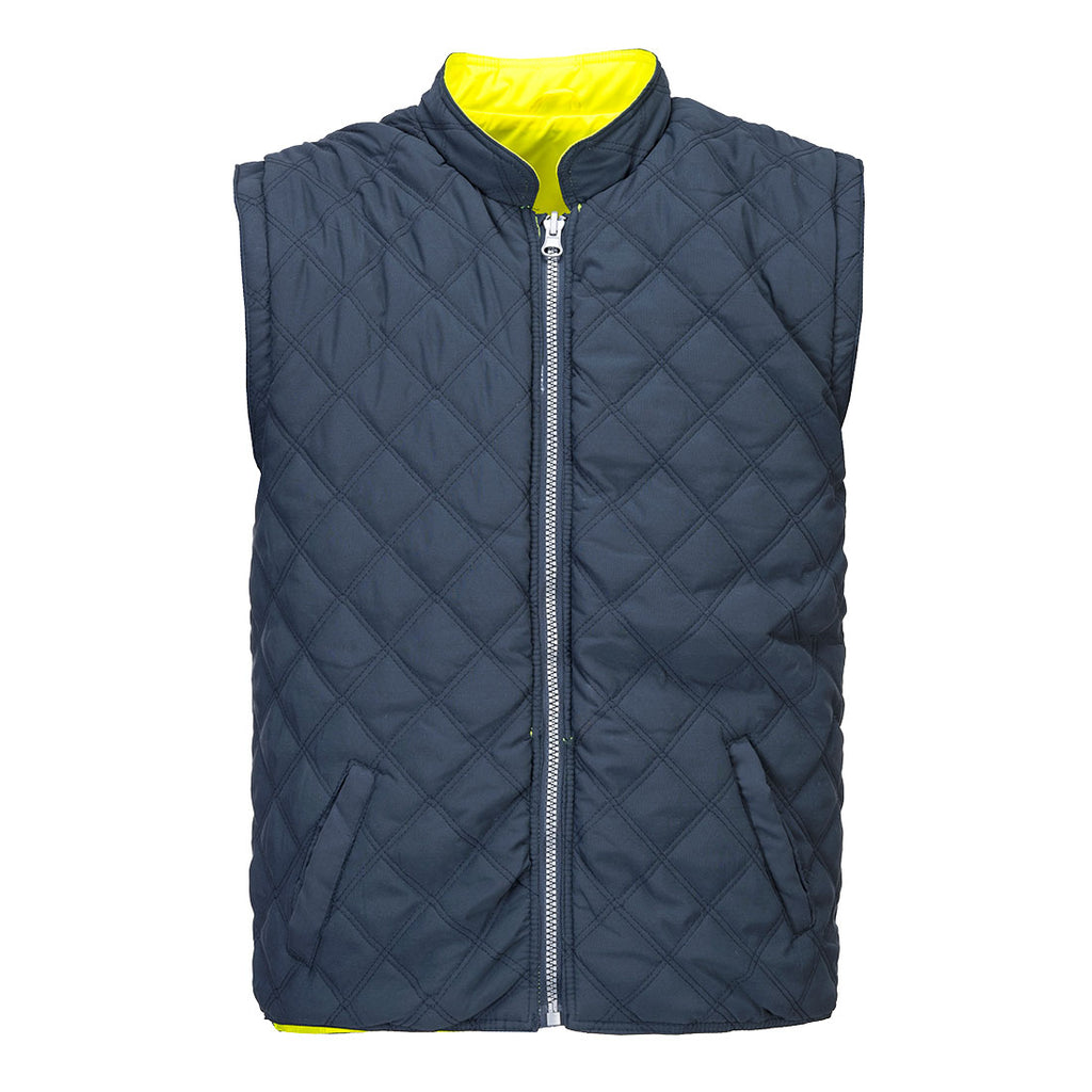 Hi-Vis 2-Sävy Takki- Käännettävä - Kelta/navy
