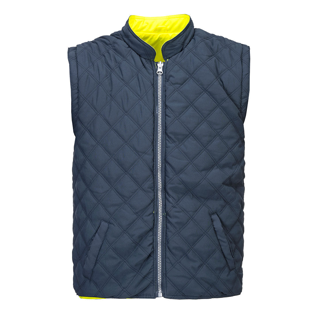 Hi-Vis 2-Sävy Takki- Käännettävä - Kelta/navy