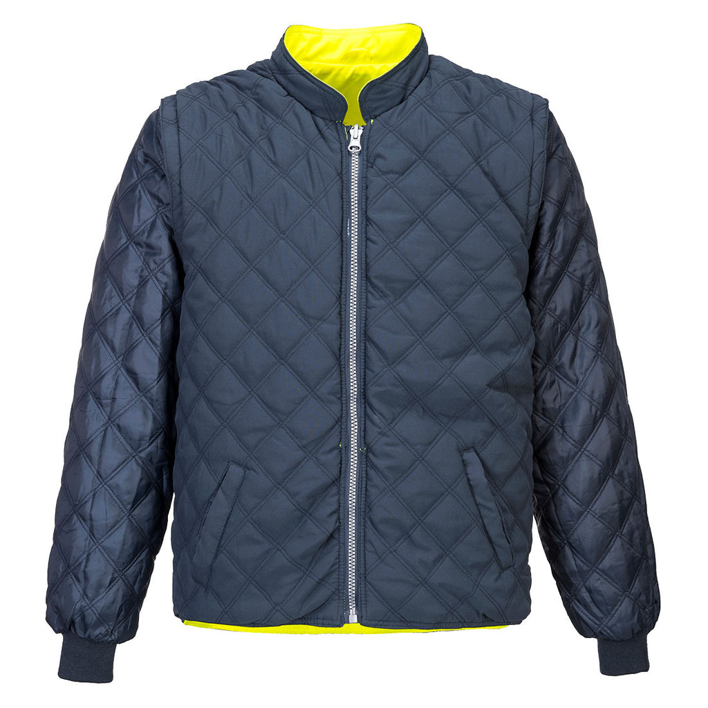 Hi-Vis 2-Sävy Takki- Käännettävä - Kelta/navy