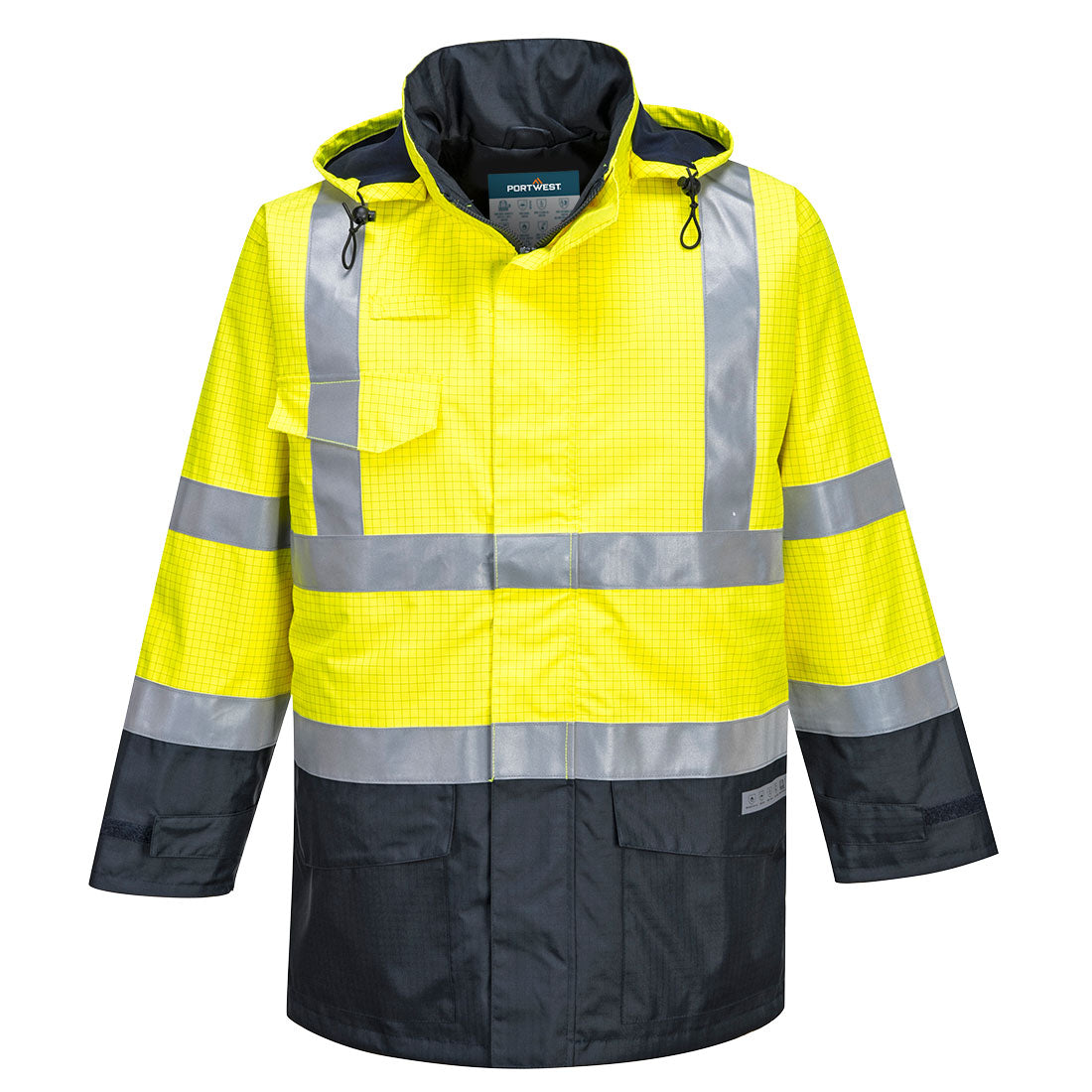 Bizflame Rain Hi-Vis multinormi parkatakki - Kelta/navy