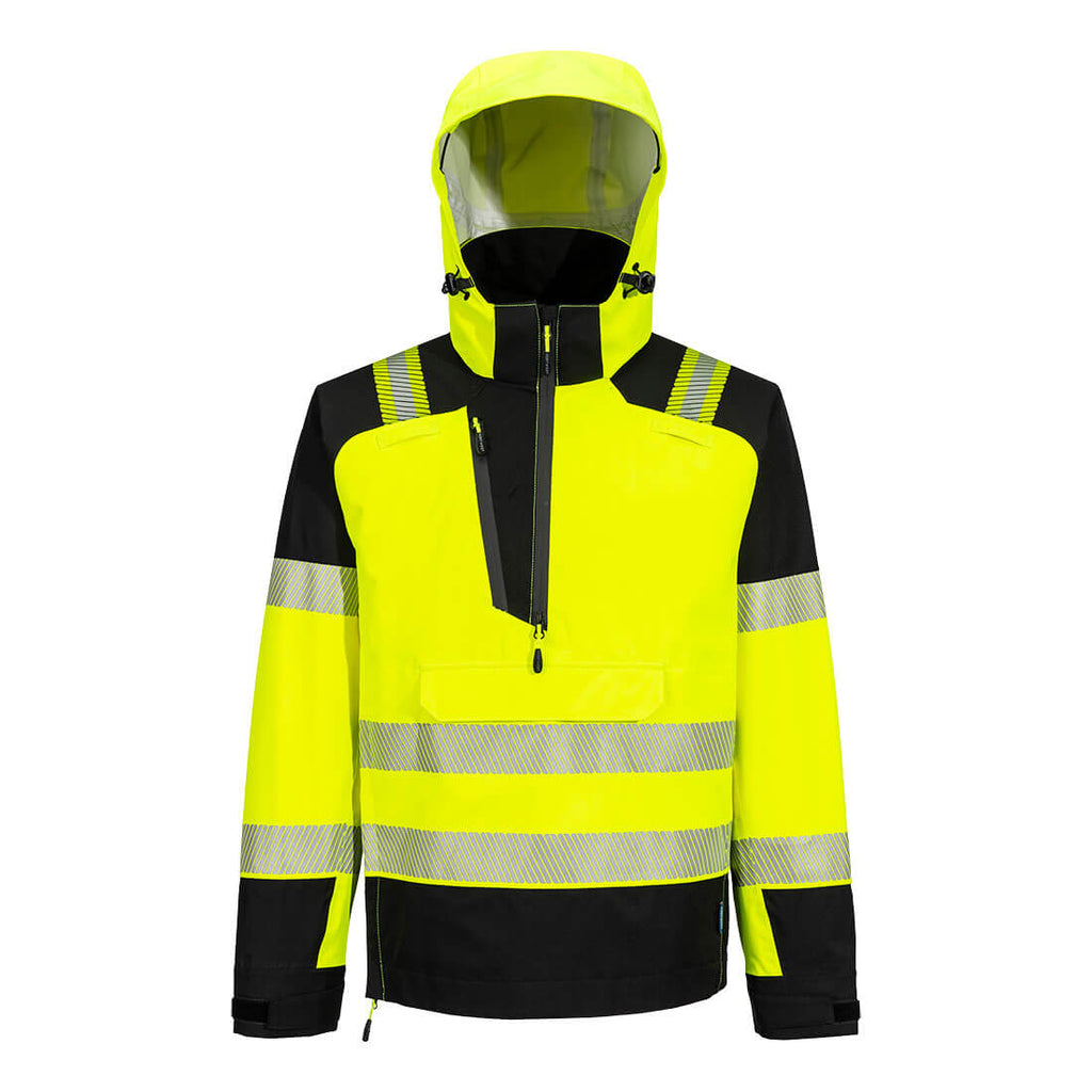 PW3 Hi-Vis Hupullinen sadetta pitävä anorakki (3L) - Kelta/musta