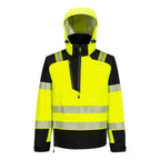 PW3 Hi-Vis Hupullinen sadetta pitävä anorakki (3L) - Kelta/musta
