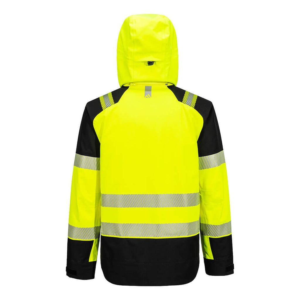 PW3 Hi-Vis Hupullinen sadetta pitävä anorakki (3L) - Kelta/musta