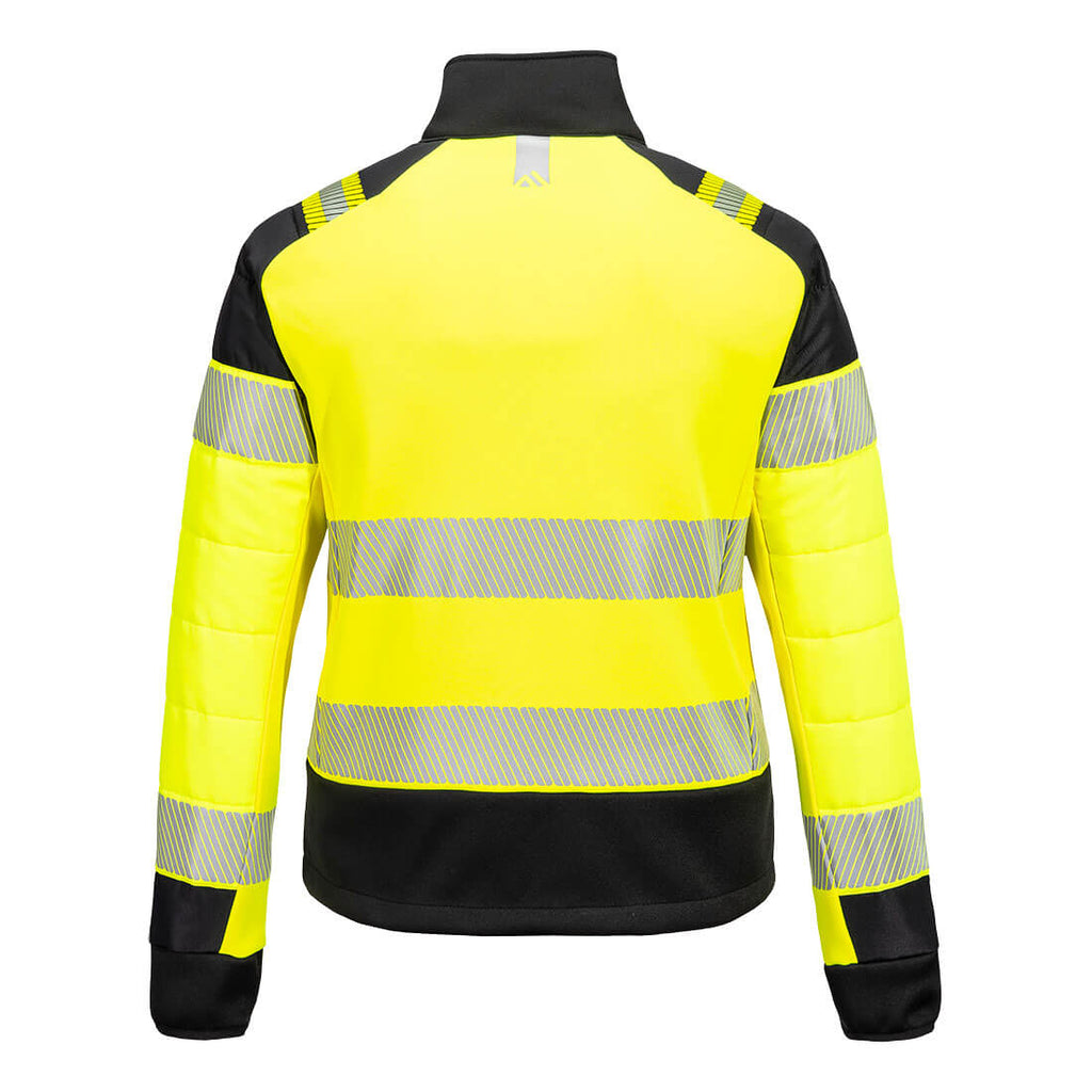 PW3 Hi-Vis Naisten Hybrid-kevyttoppatakki - Kelta/musta