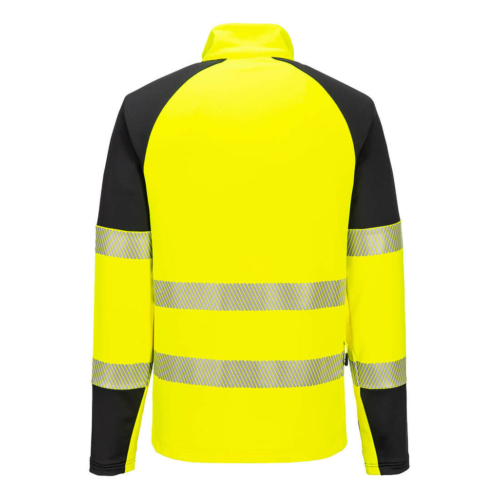 PW3 Hi-Vis 1/4 vetoketju College-pusero - Kelta/musta