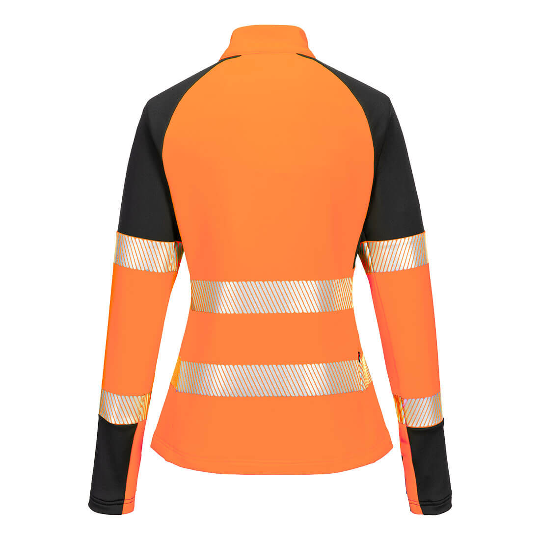 PW3 Hi-Vis Naisten 1/4-vetoketjullinen College-pusero - Oranssi/musta
