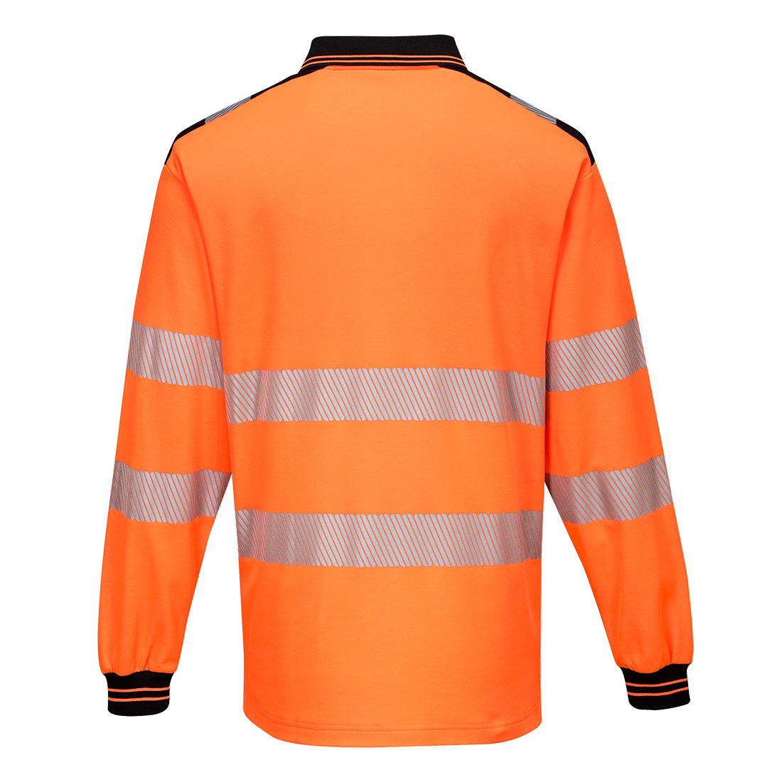 PW3 Pitkähihainen Hi-Vis poolopaita - Oranssi/musta