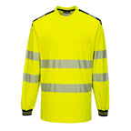 PW3 Hi-Vis Pitkähihainen t-paita - Kelta/musta