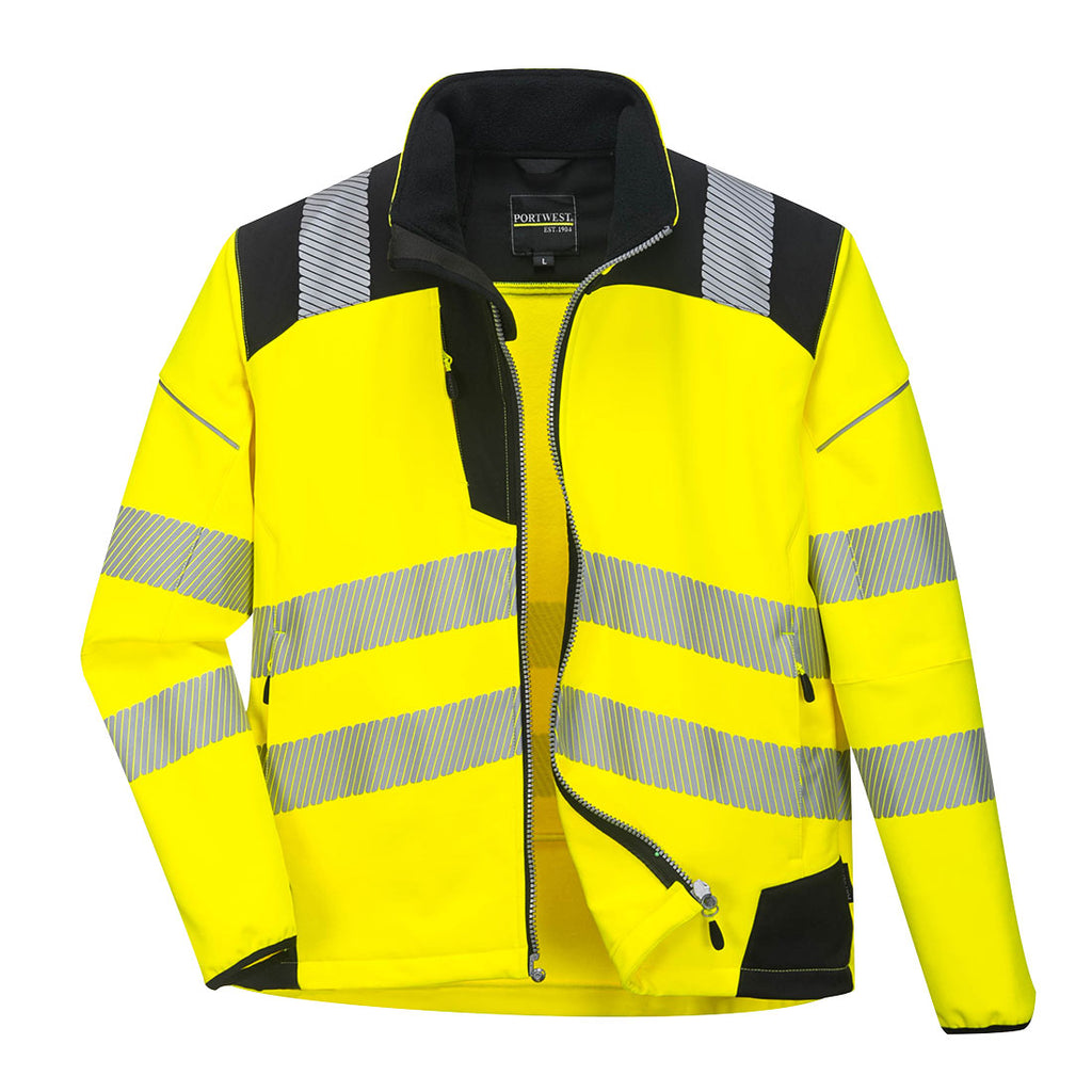 PW3 Softshell-huomiotakki - Kelta/musta