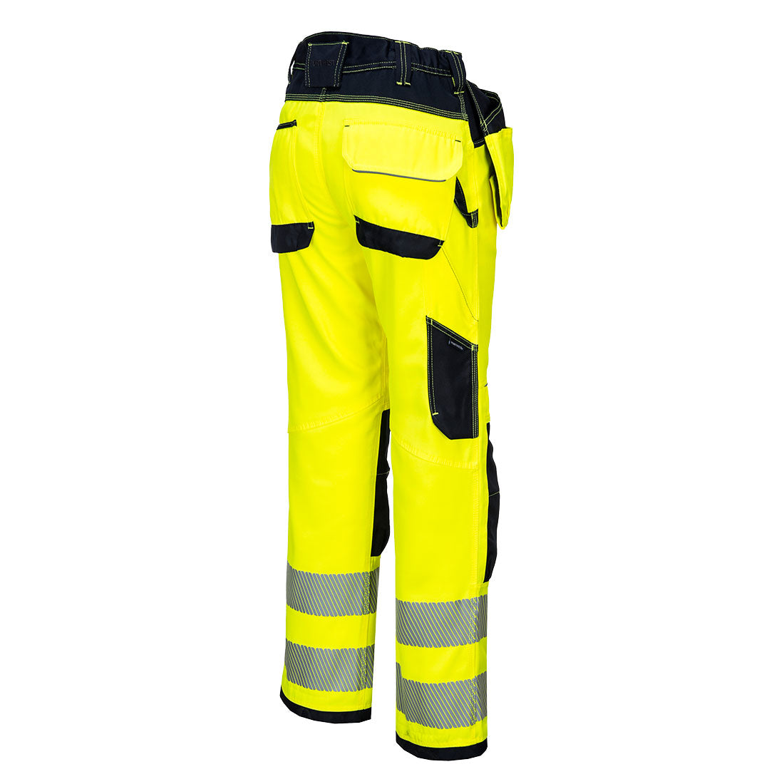 PW3 HiVis- riipputaskutyöhousut - Kelta/musta