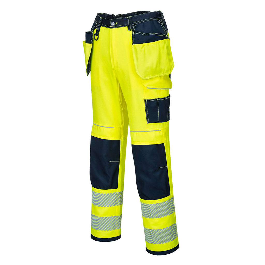 PW3 HiVis- riipputaskutyöhousut - Kelta/navy
