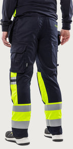 Palosuojatut rakentajan stretch huomiohousut, luokka 1 – Flamestat 2263 ATHF - Neonkeltainen/Tummansininen