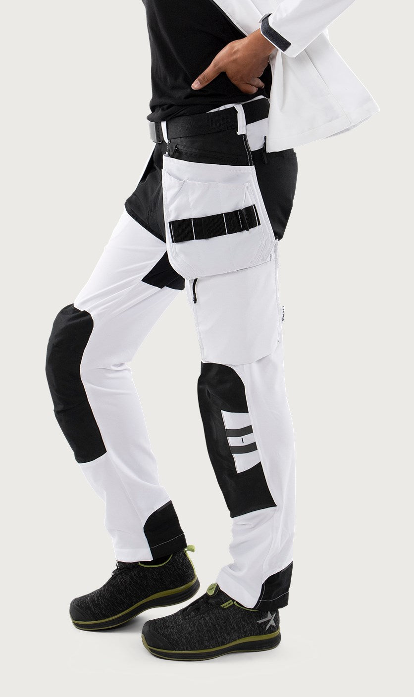 Rakentajan stretch housut – 2760 LWS - Valkoinen/Musta