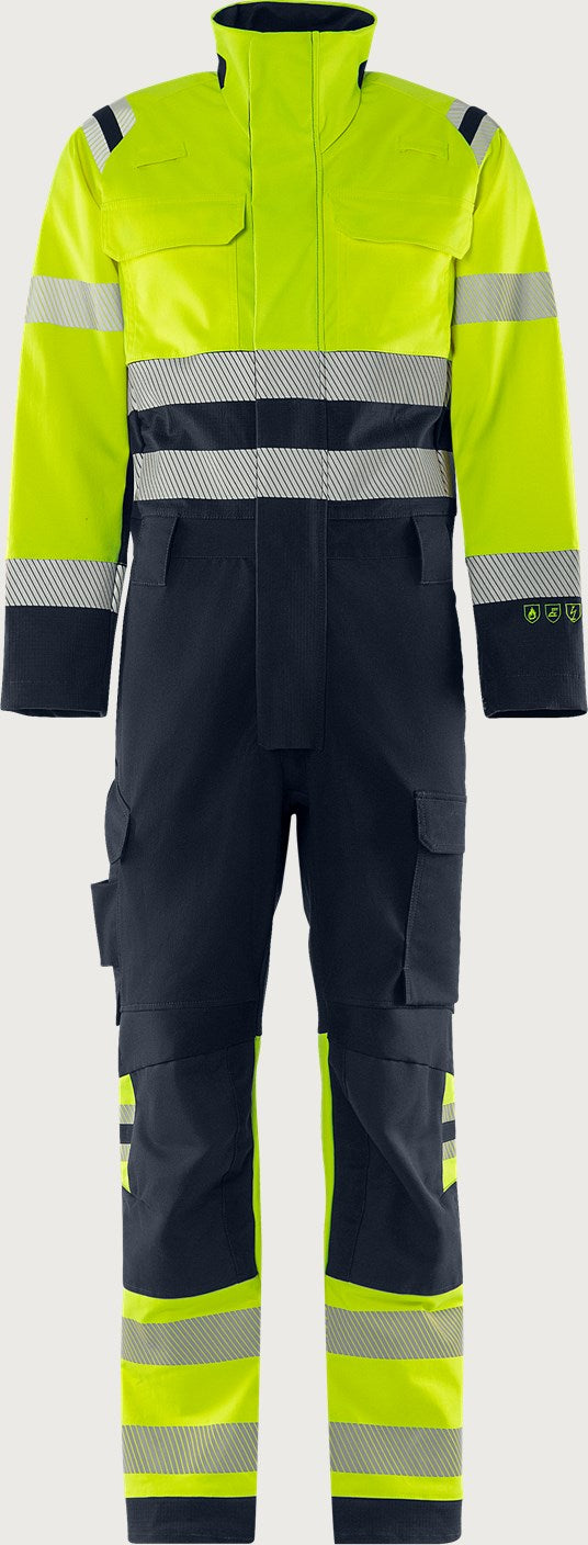 Palosuojattu stretch huomioumpihaalari, luokka 3 – Flamestat Green 8950 GFS - Neonkeltainen/Tummansininen