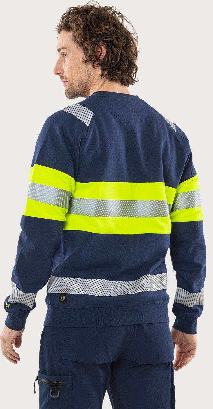 Huomiocollegepaita, luokka 1 – 7530 GKC - Neonkeltainen/Tummansininen