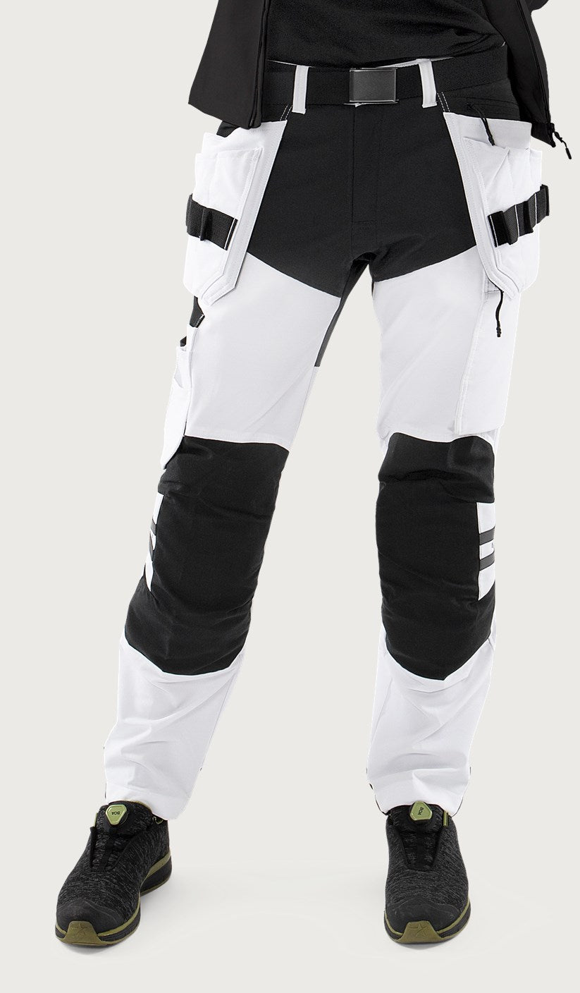 Rakentajan stretch housut – 2760 LWS - Valkoinen/Musta