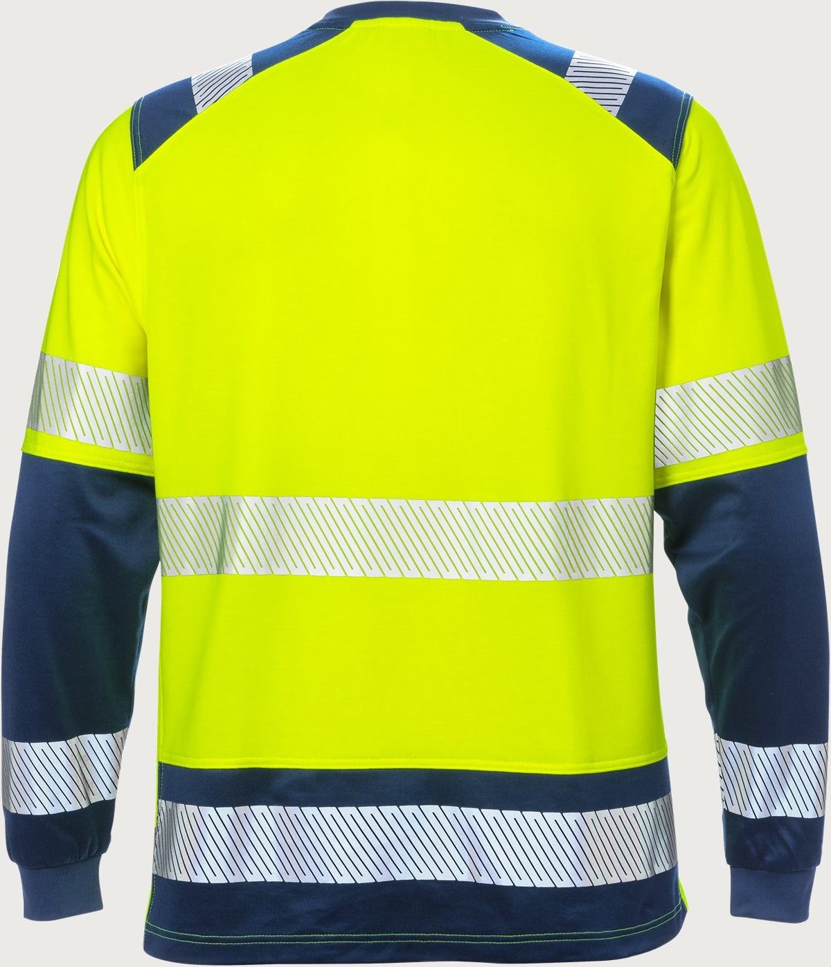 Pitkähihainen huomio-t-paita, luokka 2 – 7457 THV - Neonkeltainen/Tummansininen
