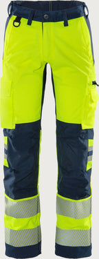 Stretch huomiohousut, luokka 2 – 2712 PLU - Neonkeltainen/Tummansininen