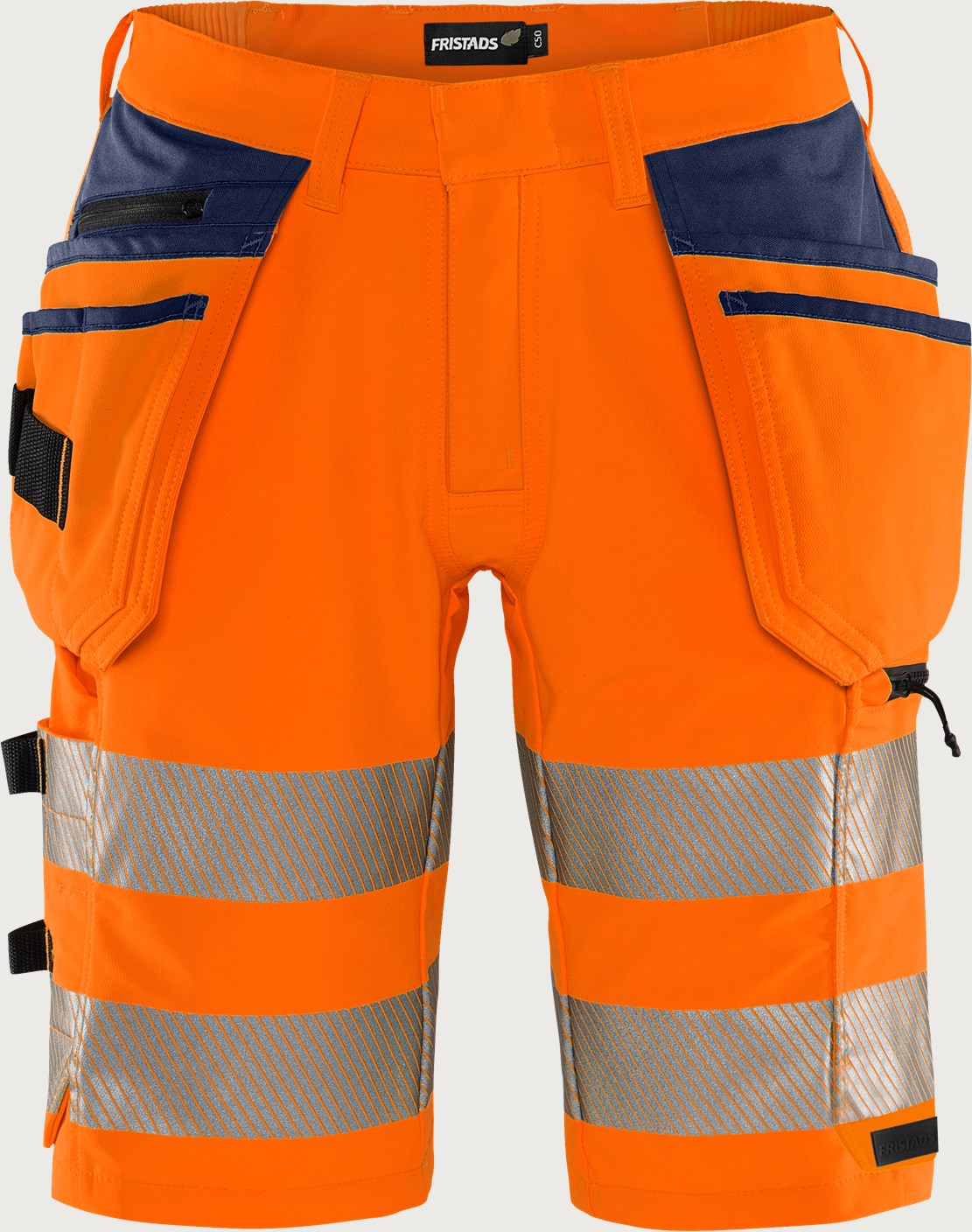 Rakentajan stretch huomioshortsit, luokka 2 – Green 2646 GSTP - Neonoranssi/Tummansininen