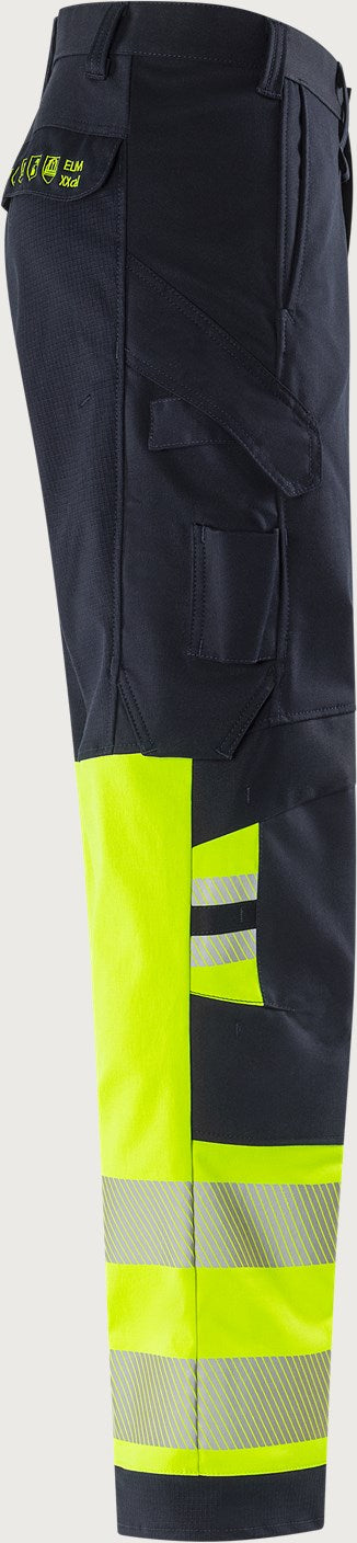 Palosuojatut huomiohousut, luokka 1 – Flamestat Green 2954 GFS, miesten ja naisten - Neonkeltainen/Tummansininen