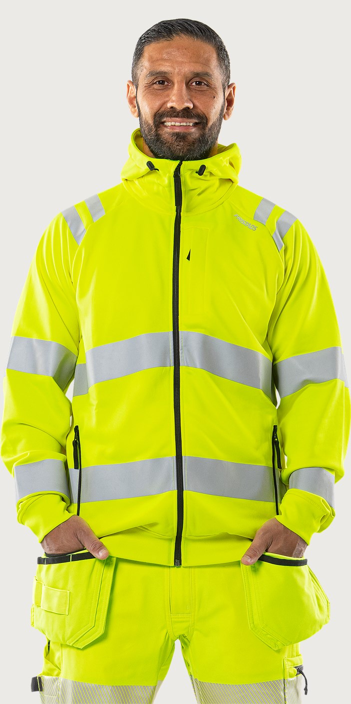 Hupullinen huomiocollegetakki, luokka 3 – 7865 GPSW - Neonkeltainen