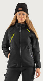 Naisten tekninen hupullinen softshell takki – 4872 GBF - Musta