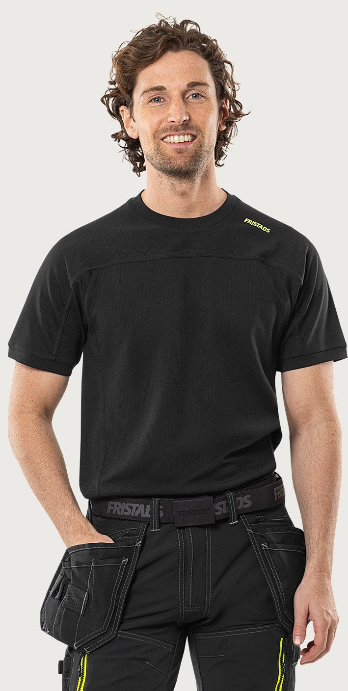 Tekninen T-paita – 7554 GPIN - Musta/Neonkeltainen