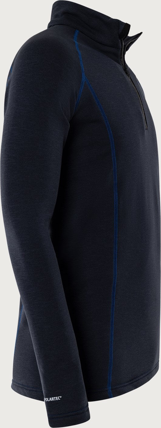 Polartec® pitkähihainen kerrastopaita, lyhyt vetoketju – 7078 PT - Musta