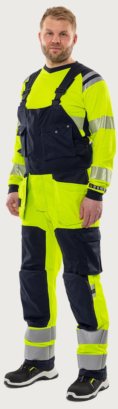 Palosuojattu rakentajan stretch huomioavohaalari, luokka 2 – Flamestat 1170 ATHF - Neonkeltainen/Tummansininen