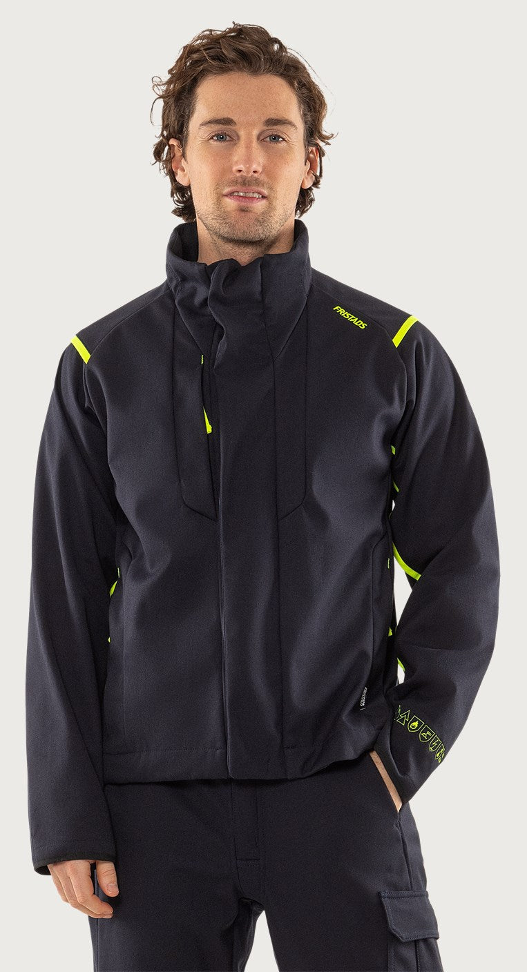 Palosuojattu stretch takki – Flamestat 4180 FSS - Navysininen/Neonkeltainen
